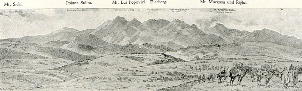 1916 - Albert Reich - Valea Oltului, vedere panoramica a muntilor din vestul Oltului p27