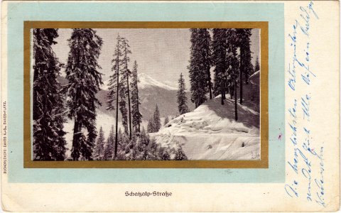 1916-04-22b Kriegsgefangenpostkarte aus Davos Schatzalp-Straße