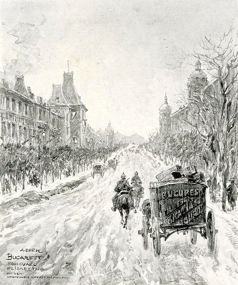 1916 - Albert Reich - Bucuresti, bulevardul Elisabeta, sediul guvernamantului german p79