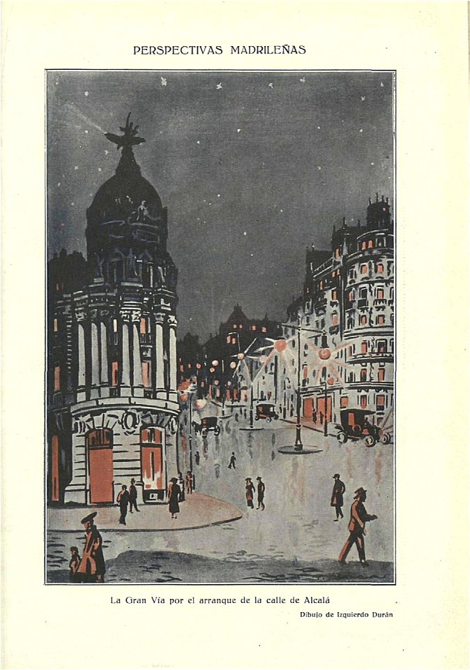 1917-01-00, Gran Vida, Perspectivas madrileñas, La Gran Vía por el arranque de la calle de Alcalá, Izquierdo Durán
