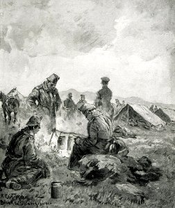 1916 - Albert Reich - Muntii Cibinului, trupe din Corpul Alpin german in bivuac p14
