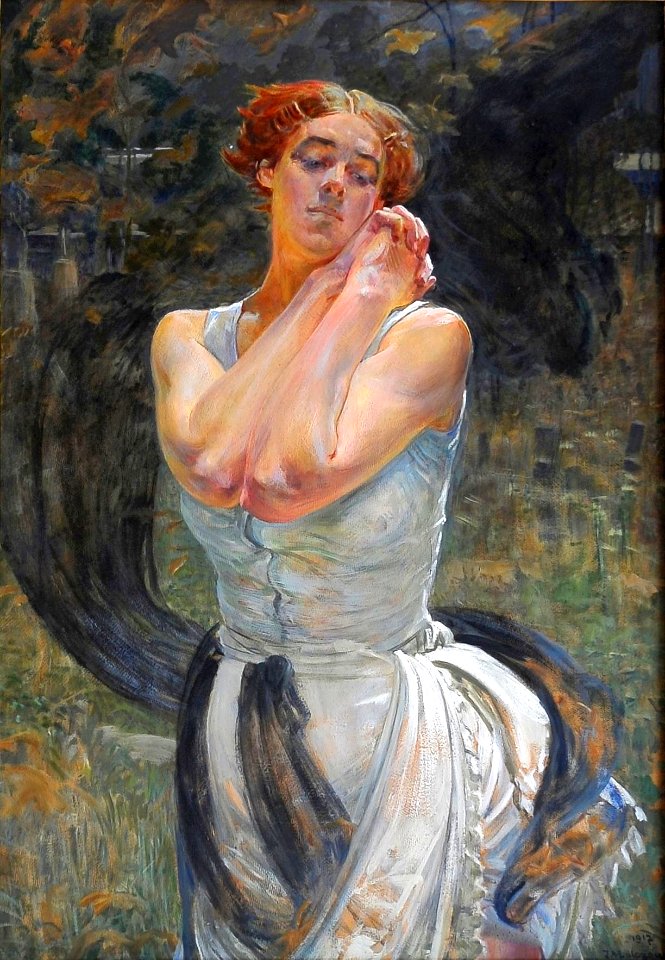 Jacek Malczewski - Kobieta na tle gaju 1917