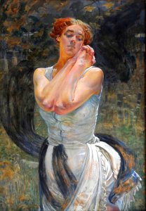 Jacek Malczewski - Kobieta na tle gaju 1917