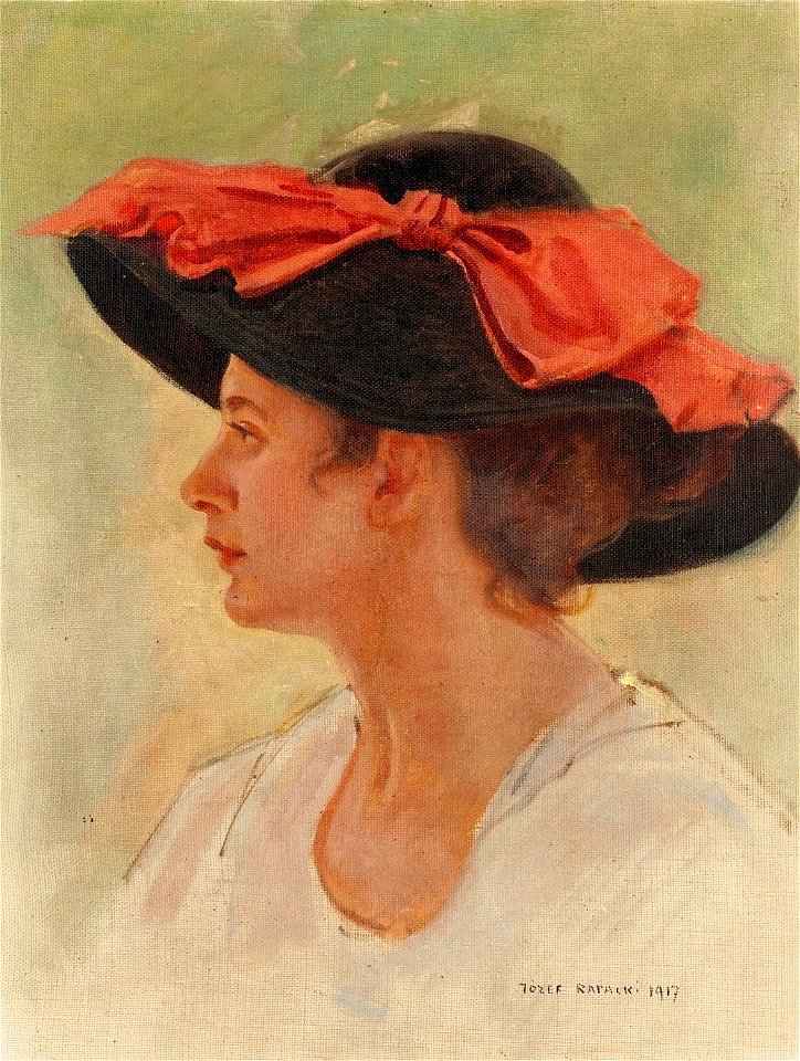 Józef Rapacki - Portret damy w kapeluszu 1917