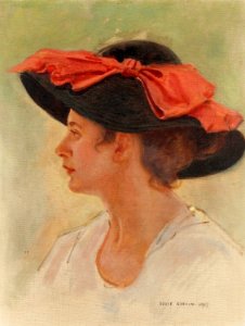 Józef Rapacki - Portret damy w kapeluszu 1917