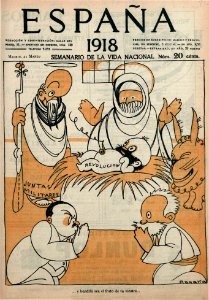 1918-03-21, España, y bendito sea el fruto de tu vientre, Bagaría. Free illustration for personal and commercial use.