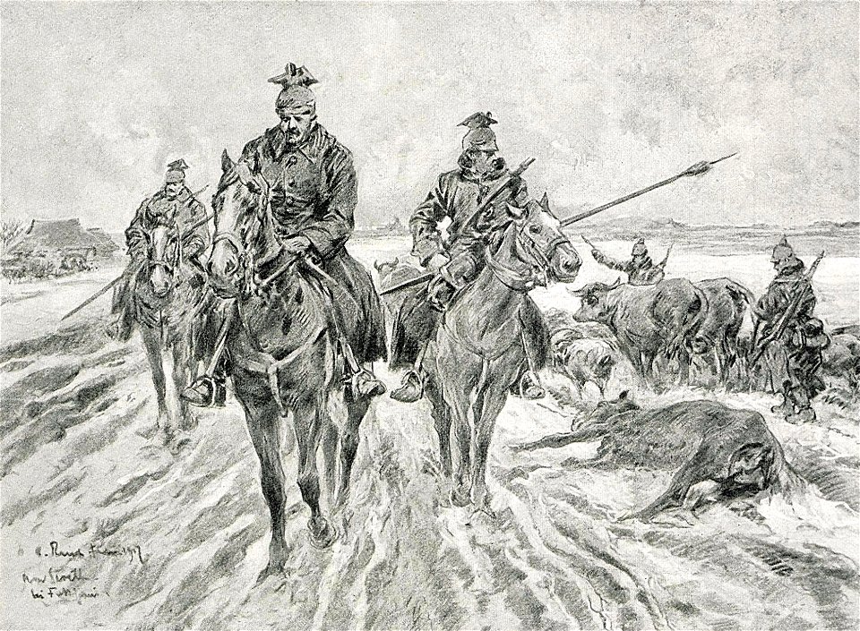 1916 - Albert Reich - Vrancea, cavalerie germana pe valea Siretului, spre Focsani p78