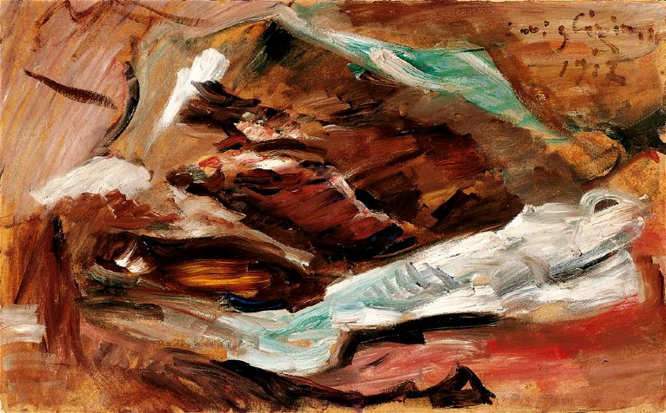 1917 Lovis Corinth Stilleben mit Fischen