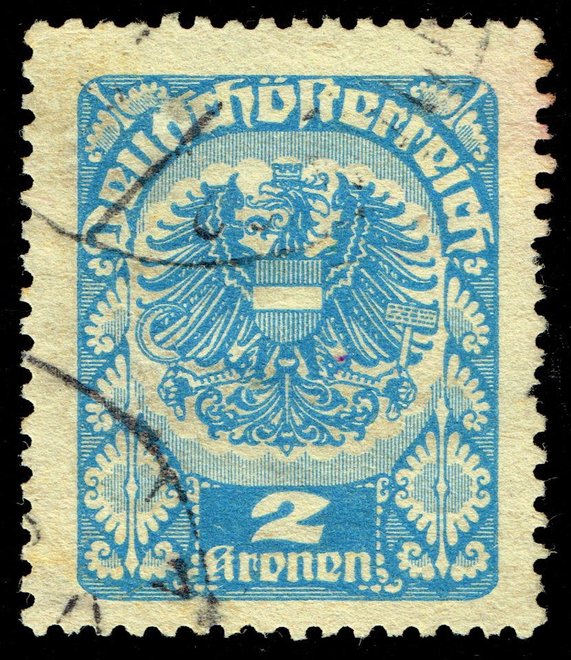 1920 GermanAustria 2 kronen stamp