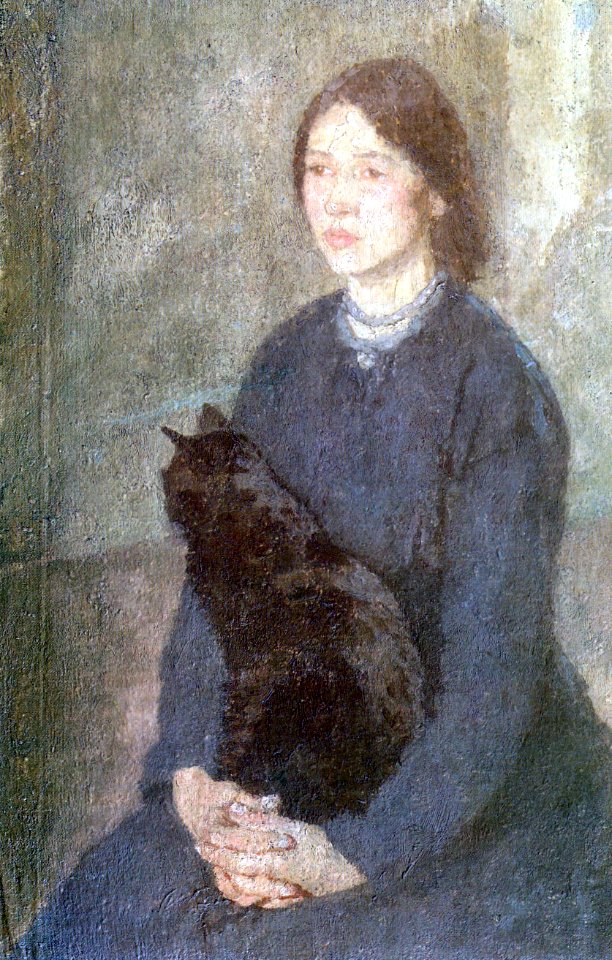 Gwen John - Young Woman Holding a Black Cat (Tate)