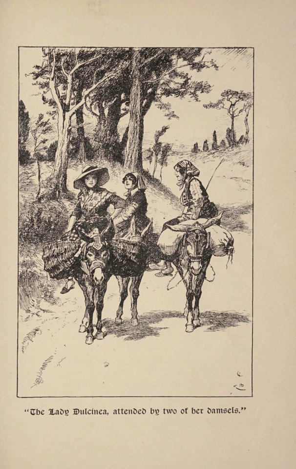 1921, The History of Don Quixote, The Lady Dulcinea, attended by two of her damsels