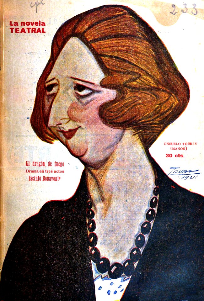 1921-05-08, La Novela Teatral, Consuelo Torres (Manón), Tovar