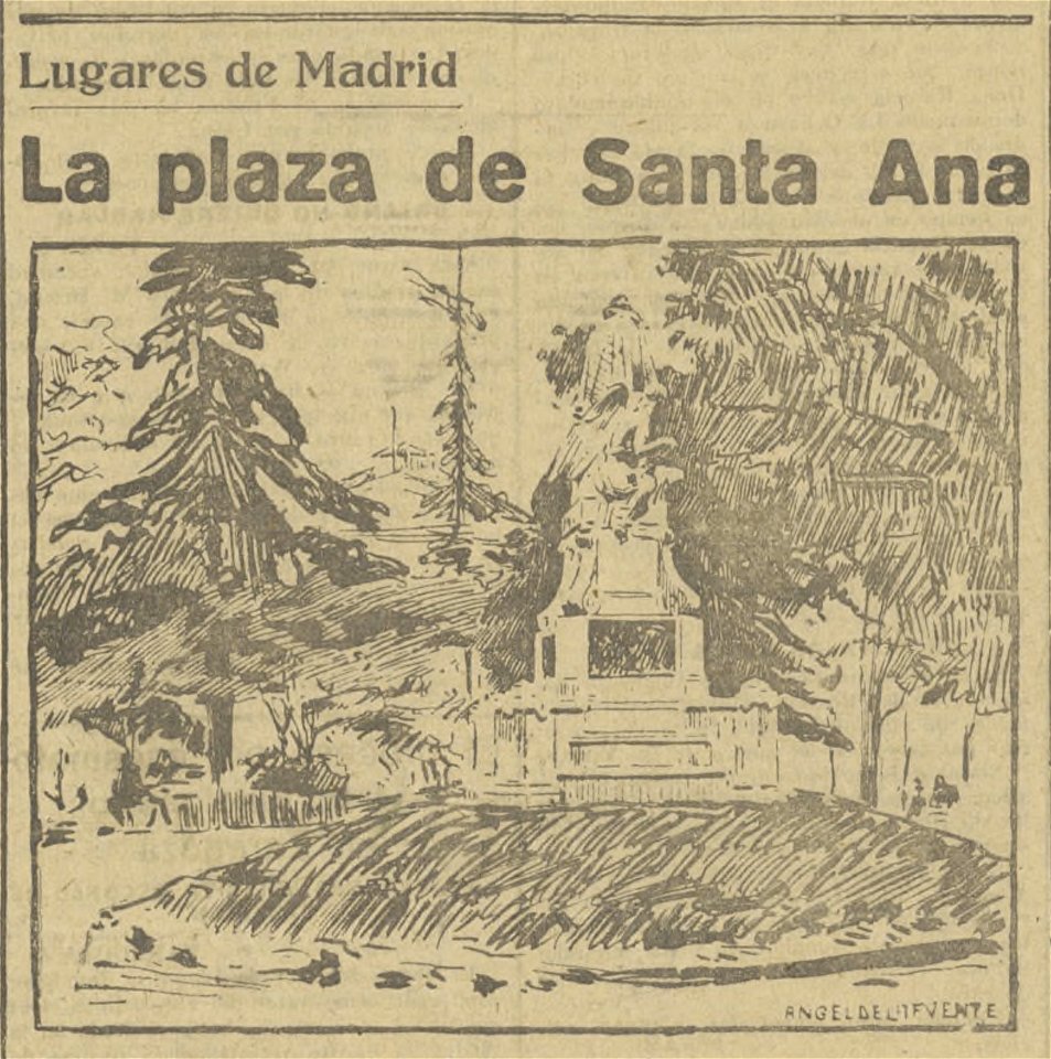 1921-12-06, El Liberal, Lugares de Madrid, La plaza de Santa Ana, Ángel de la Fuente