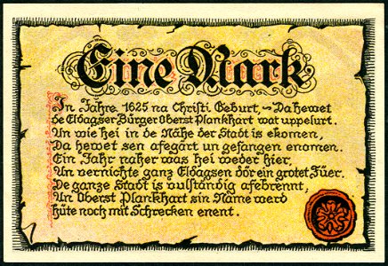1921-06-01 Gutschein der Stadt Eldagsen, 1Mark, gültig bis 1. Februar 1922, b, 