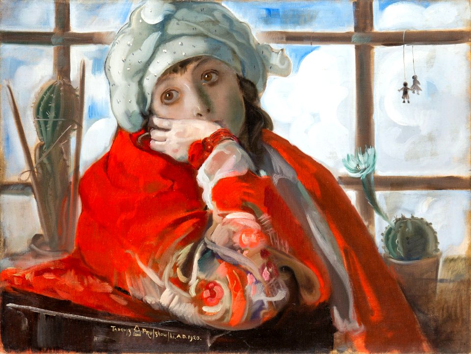 Tadeusz Pruszkowski - Portret Zofii z kaktusem 1920