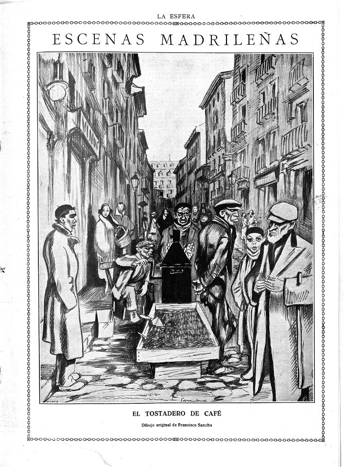 1923-02-24, La Esfera, Escenas madrileñas, El tostadero de café, Sancha
