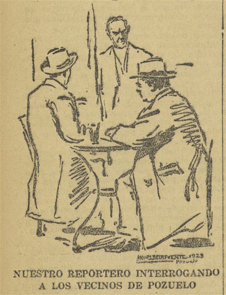 1923-12-27, El Liberal, Nuestro reportero interrogando a los vecinos de Pozuelo, Ángel de La Fuente
