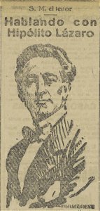 1922-01-03, El Liberal, Hablando con Hipólito Lázaro, Ángel de la Fuente
