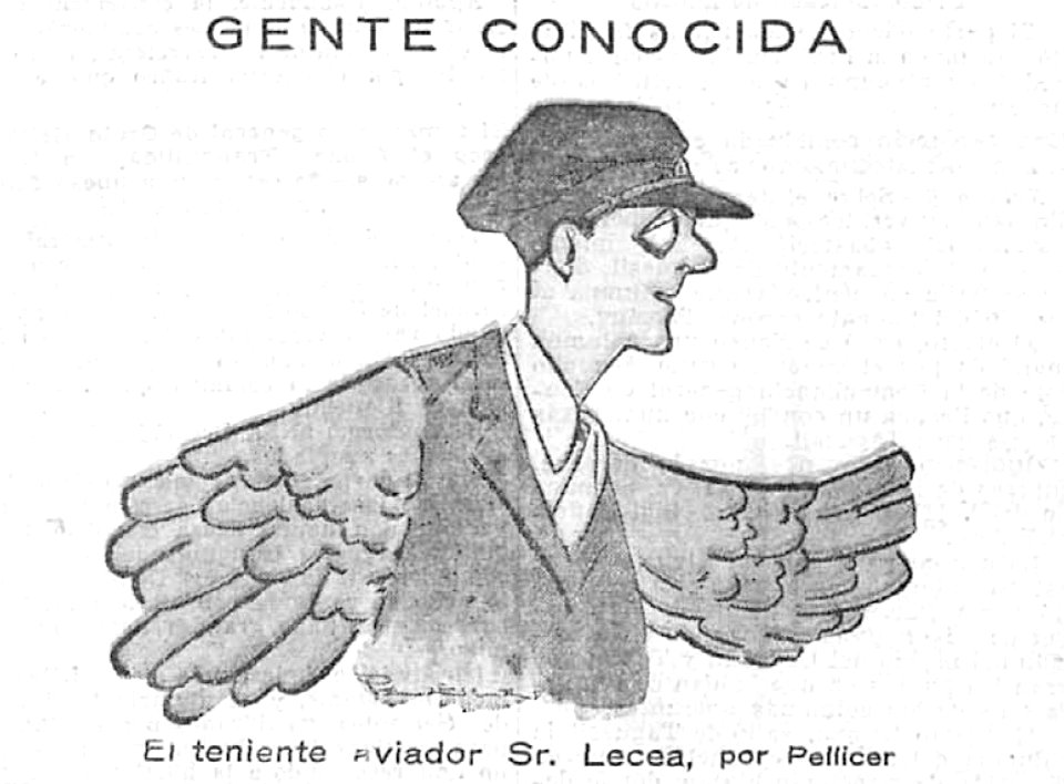 1924-08-07, El Imparcial, Gente conocida, El teniente aviador Sr. Lecea, Pellicer