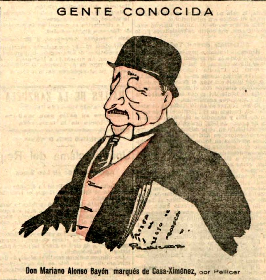 1924-11-21, El Imparcial, Gente conocida, Don Mariano Alonso Bayón marqués de Casa-Ximénez, Pellicer