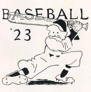 1923 Locust yearbook p. 117 (Baseball). Free illustration for personal and commercial use.