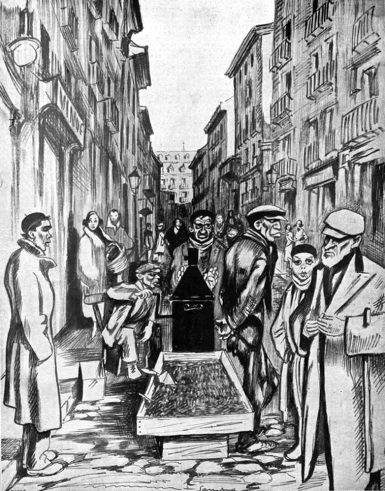 1923-02-24, La Esfera, Escenas madrileñas, El tostadero de café, Sancha (cropped)