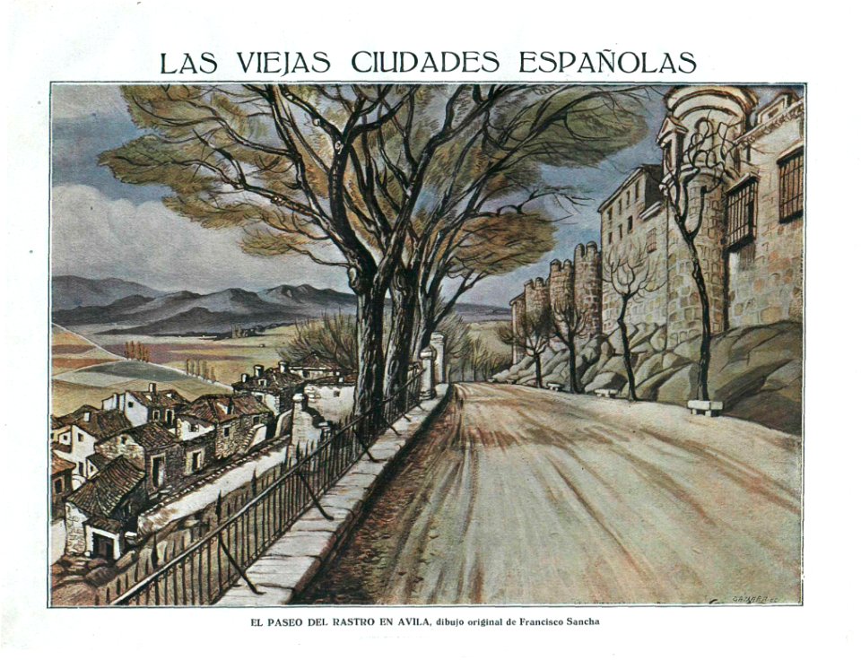 1925-02-21, La Esfera, Las viejas ciudades españolas, El paseo del Rastro en Ávila, Sancha