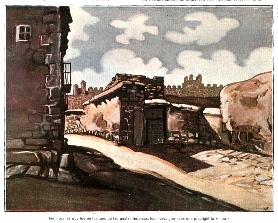 1925-06-06, La Esfera, Una exposición de Sancha, Paisajes de Ávila, Las murallas que fueron testigos de las gestas heroicas, los muros gloriosos que prestigió la Historia, Sancha