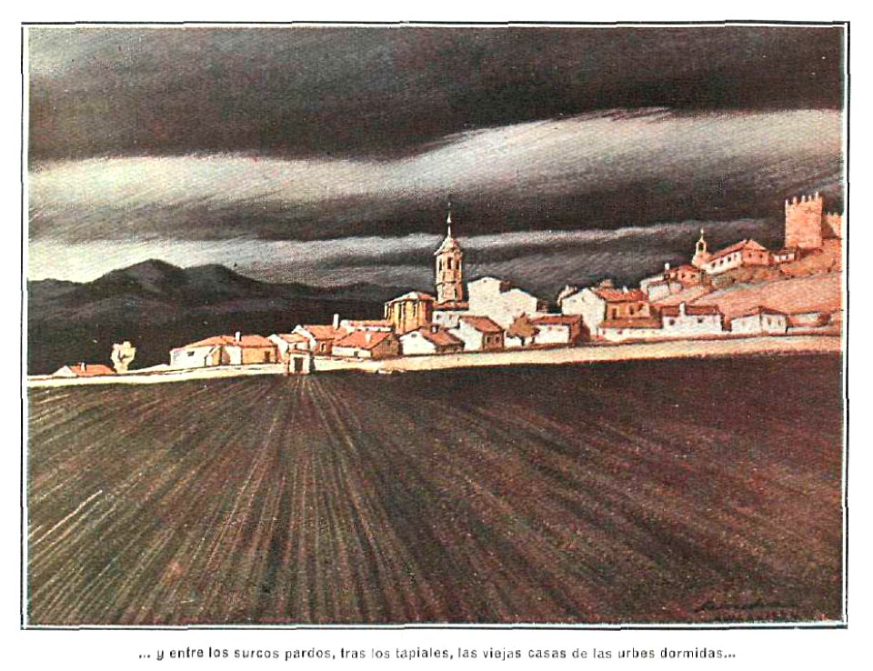 1925-06-06, La Esfera, Una exposición de Sancha, Paisajes de Ávila, Y entre los surcos pardos, tras los tapiales, las viejas casas de las urbes dormidas, Sancha