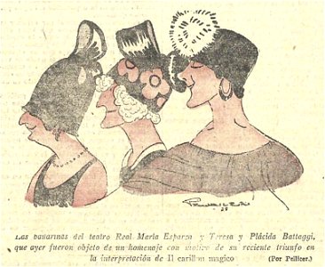 1925-02-22, El Imparcial, Las bailarinas del teatro Real María Esparza y Teresa y Plácida Battaggi, Pellicer