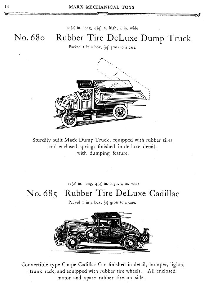 1930 Marx Mechanical Toys Catalog pg 14 s