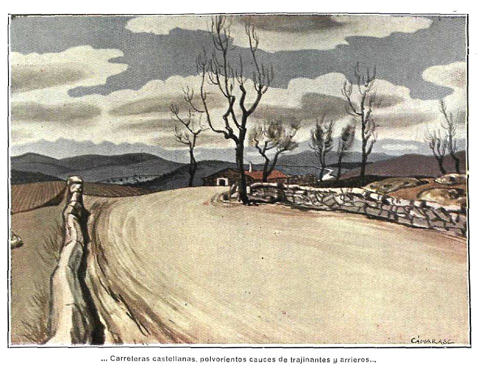 1925-06-06, La Esfera, Una exposición de Sancha, Paisajes de Ávila, Carreteras castellanas, polvorientos cauces de trajinantes y arrieros, Sancha