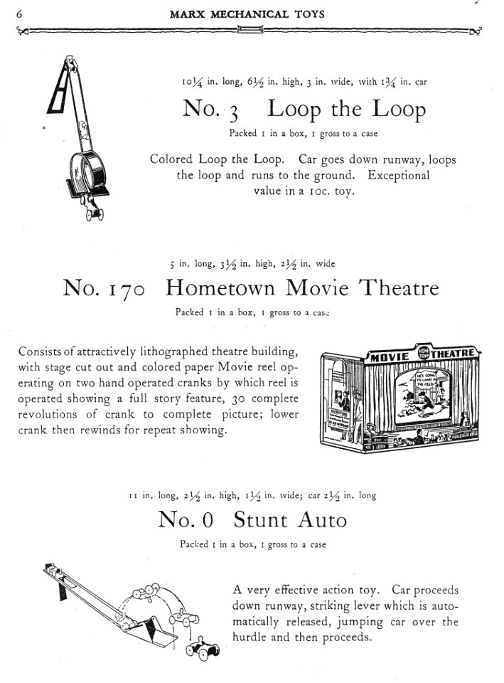 1930 Marx Mechanical Toys Catalog pg 6 s