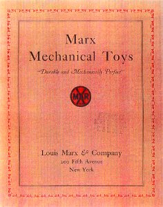 1930 Marx Mechanical Toys Catalog cover s