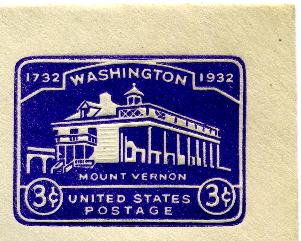 1932 US Stamped Envelope - Mount Vernon
