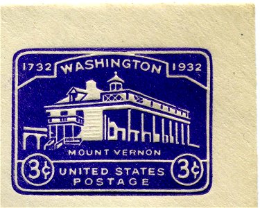 1932 US Stamped Envelope - Mount Vernon