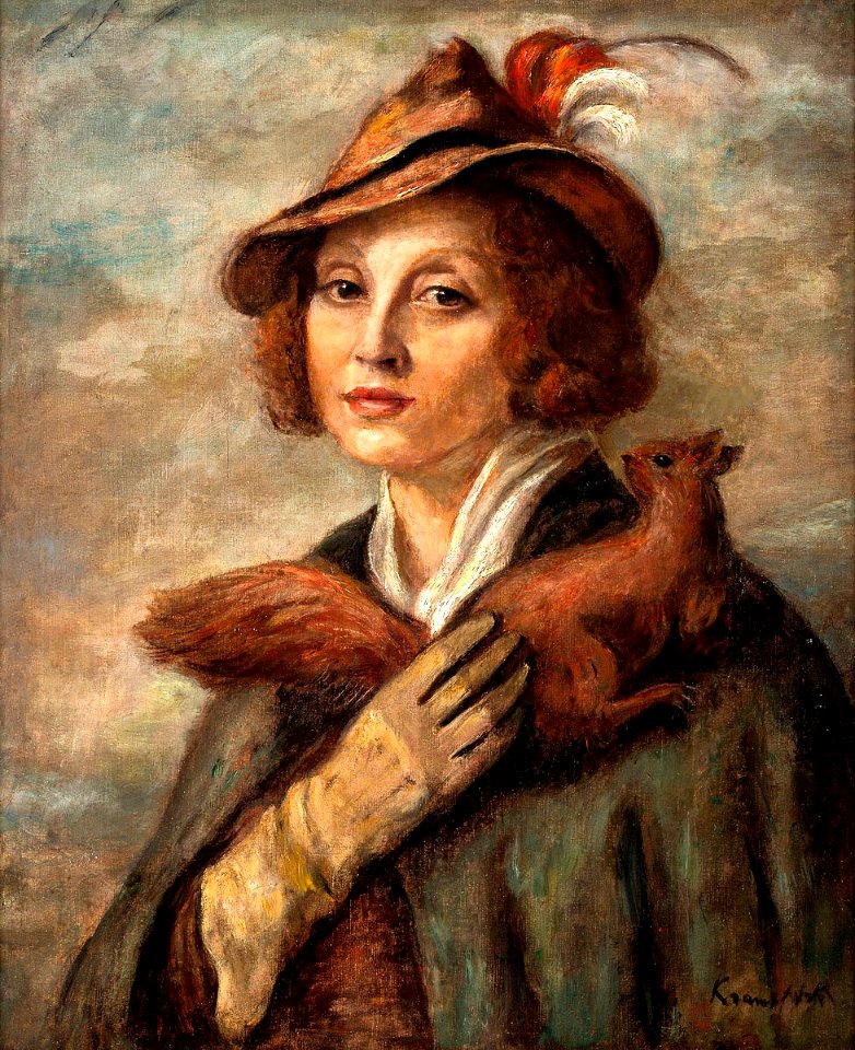 Roman Kramsztyk Dama z wiewiórką 1935