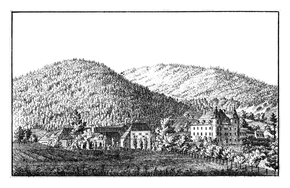 195 Schloß Nechelheim, St. Lorenzen - J.F.Kaiser Lithografirte Ansichten der Steiermark 1830