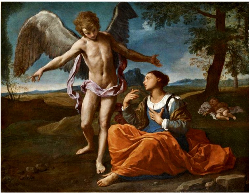 Simone Cantarini - Hagar and the angel