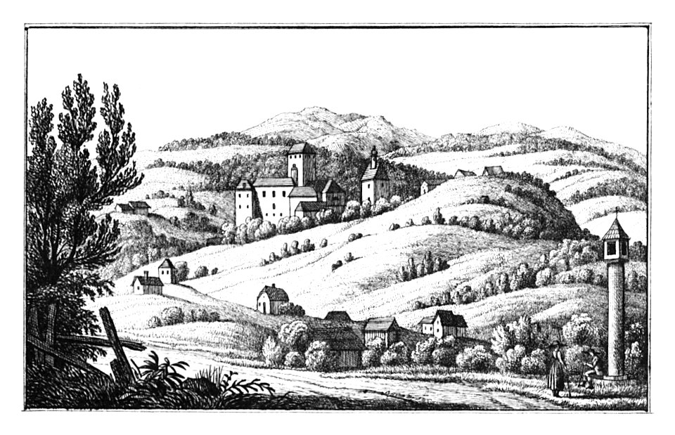 197 Schloß Neuberg bei Hartberg - gez. Mandl, Lith. v. Folwarczni - J.F.Kaiser Lithografirte Ansichten der Steiermark 1830