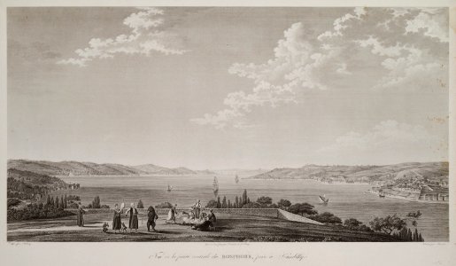 1re vue de la partie du Bosphore, prise à Kandilly - Melling Antoine Ignace - 1819