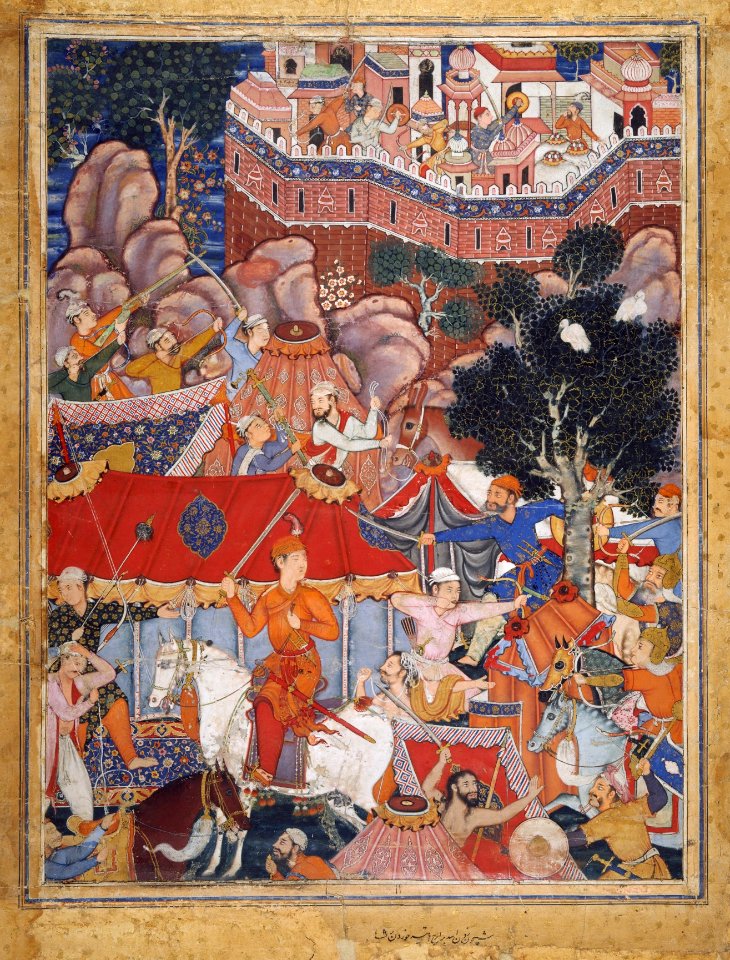 2 Basawan. Assad Ibn Kariba Launches a Night Attack on the Camp of Malik Iraj, Folio from a Hamzanama 1564-69 Metropolitan Museum N-Y