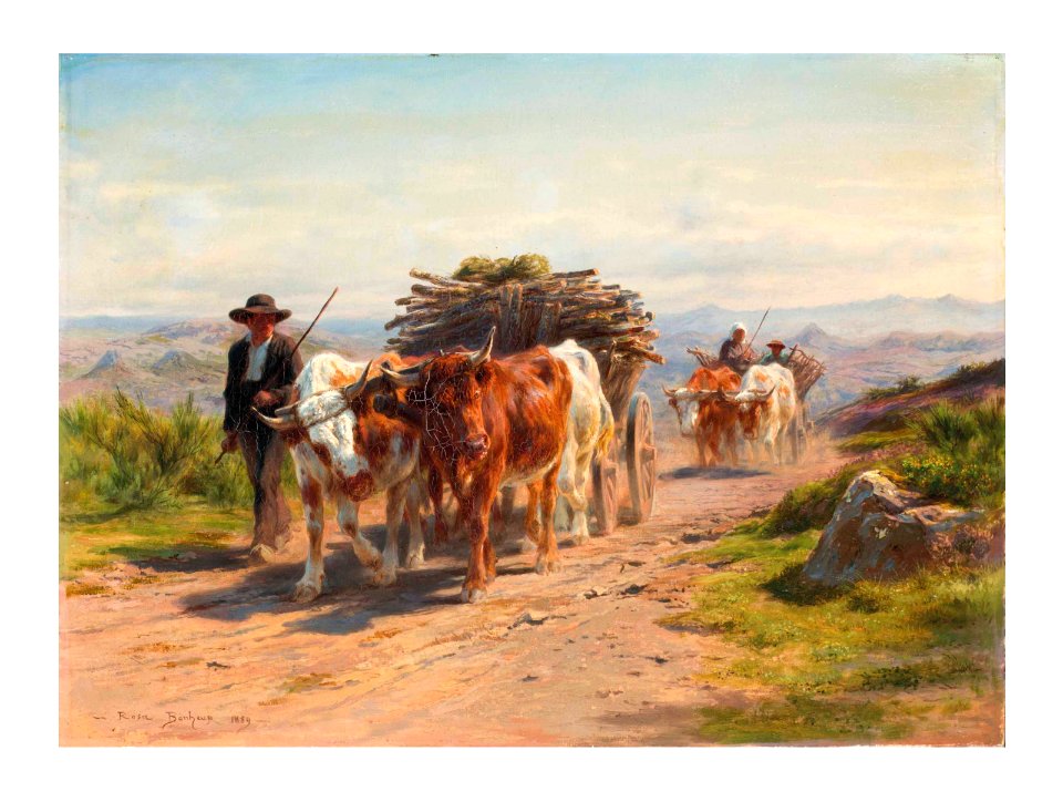 2016 NYR 12195 0046 rosa bonheur charrette attelee de vaches et bouvier en auvergne)