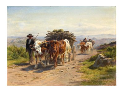 2016 NYR 12195 0046 rosa bonheur charrette attelee de vaches et bouvier en auvergne)