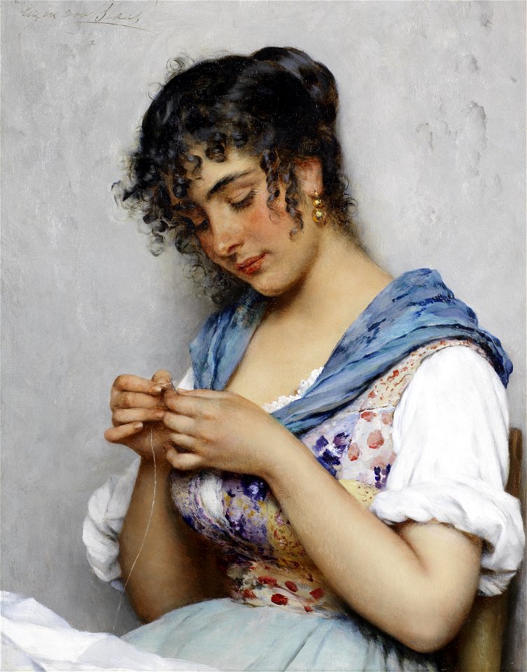 2017-02 Eugen von Blaas - The Italian seamstress