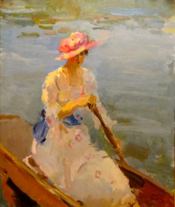 20140613 Jonge vrouw roeiend op de Theems Isaac Israels (1865-1934)