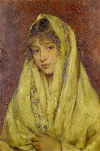 2017-02 Eugene de Blaas - Girl in a yellow shawl