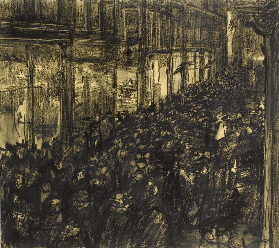 2017-02 Isaac Israels - The Kalverstraat, celebrating the birth of Princess Juliana of the Netherlands, 1 May 1909