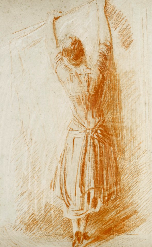 2017-02 Paul César Helleu - Hanging out the washing