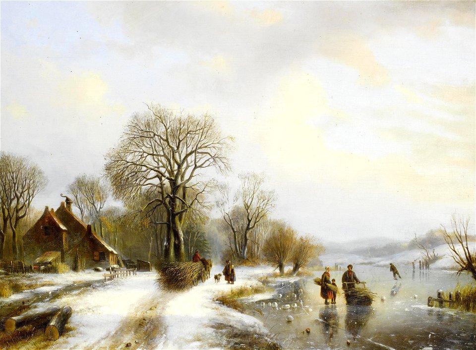 2017-02 Willem Vester - Winter landscape with figures
